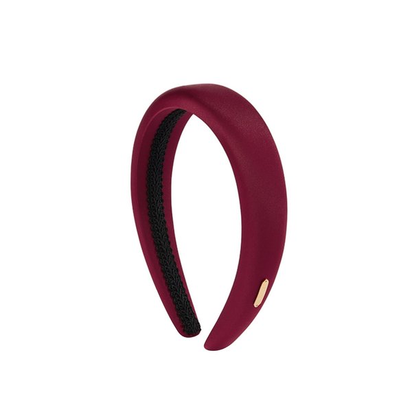 EVITA PERONI Cloth Headbands for Women Thick Padded Hairbands Non Slip Polyester Soft Head Bands for Women's Hair -Wine Red