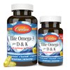 Carlson - Elite Omega-3 Plus D & K, 700 mg Omega-3s + D3 & K2, Function, Bone Health & Immune Support, Lemon, 60+30 Softgel