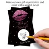 Haizct 50 Pack Thank You Blank Gift Certificate Scratch Off Cards for Small Business, Spa Beauty Makeup Hair Salon, Bridal Shower, Baby Shower, Country Wedding (Pink lip gloss), Gold,Pink-GK096