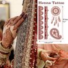 Temporary Henna Tattoo Stickers Indian Henna Flower Pattern Fake Tattoos Stickers for Women Henna Body Arms Legs Hands Tattoo Stickers, Halloween Costume Cosplay Wedding Beach Party Decorations 6 Pcs