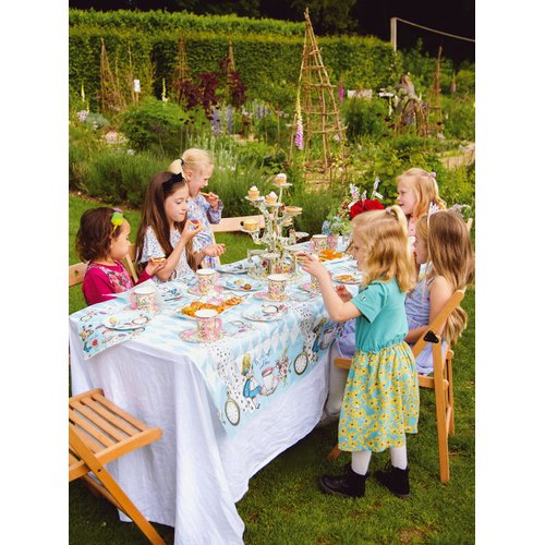 Talking Tables 8 x Blue Alice in Wonderland Paper Disposable Cups | Mad Hatter Themed Party Supplies for Afternoon Tea Party, Onederland Birthday, Mother's Day, Baby Shower, 100% Recyclable