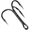 Fishing Treble Hooks Black Triple Fishing Hooks High Carbon Steel Barbed Sharp Round Bend Treble Hooks Replacement for Hard Lures Bait #10 50pcs
