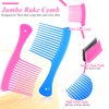 4 Pieces Wide Tooth Combs, Detangling Comb Big Comb Jumbo Rake Comb Wide Tooth Comb for for Thick Long Hair and Curly Hair, Mixed Colors
