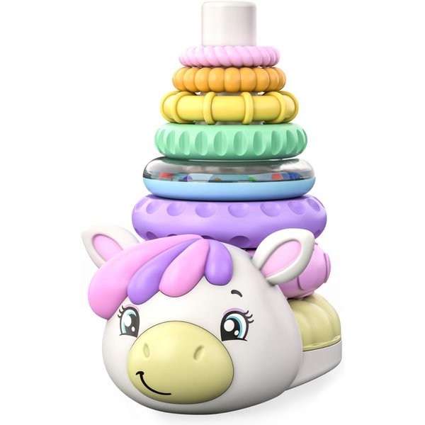 Move2Play, Unicorn Stacking Toy | 7 Unique Rings | Baby & Toddler Christmas Gift | Montessori Development | Present for 1, 2 Year Old Girls & Boys | Ages 6, 7, 8, 9, 10, 11, 12, 14, 18+ Months