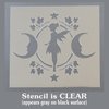 Fantasy Fairy and Triple Moon with Ivy Vines Reusable Craft Stencil Template (Small 7 X 7 inch (Image Dimensions 5 X 6))