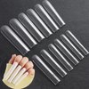 INENK 3XL Tapered Square Full Cover Nail Tips,360Pcs Clear XXXL Extra Long Straight Nail Tips for Acrylic & Press On nails, Manicure Tools Salon Home DIY (12 Sizes)