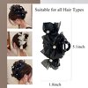 Bow Claw Clips 2Pcs Hair Bow Clip Black White Hair Clips Big Claw Clips for Thick Hair Glossy Barrette Hair Claw Clips for Women Girls Hair Styling Accessories