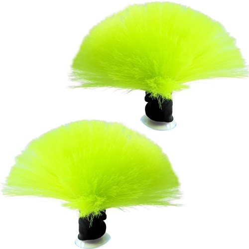 3T-SISTER Fluffy Hair Decoration for Helmet with Suction Cup Reusable Design 2pcs (Helmt Not Included)