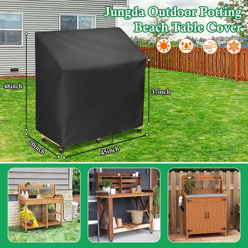 Jungda Outdoor Garden Potting Bench Table Cover, Universal Outdoor Potting Table Cover - 45 x 20 x 48 Inch