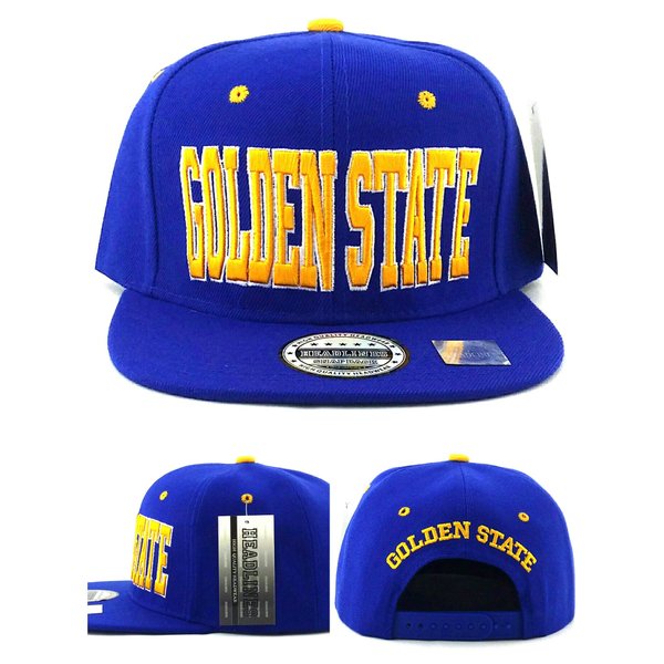 Headlines Golden State New Leader Blockbuster Blue Gold Era Snapback Hat Cap