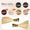 MioYio I Tip Hair Extensions Human Hair 30G/Pack Virgin Hair Itip Human Hair Extensions Dark Blonde to Highlighted Blonde Pre Bonded I Tip Real Hair Extensions Long Straight #18/613 14Inch