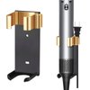 Wall Mount Holder for Dyson Airwrap Styler Hair Curling Iron Barrels, Metal Organizor Storage Rack Suitable for Various Curly Hair Sticks,Aluminum (Black&Golden)