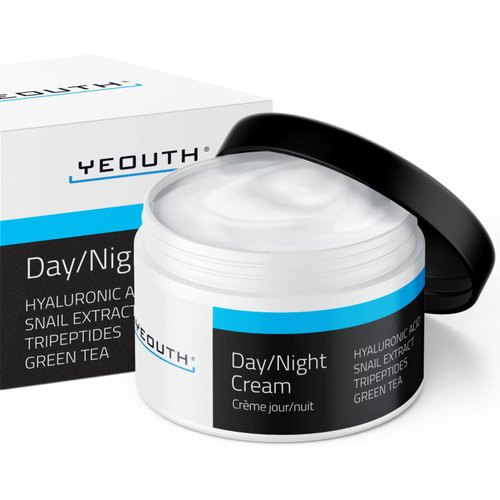 YEOUTH Day Night Cream for Face with Hyaluronic Acid, Snail Mucin and Copper Tripeptide, Moisturizer Face Cream, Hydrating Face Moisturizer for Women and Men 4oz