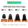CUMASE Bob Wig Human Hair 13x4 HD Lace Frontal Wigs Human Hair Pre Plucked with Baby Hair 180 Density Short Straight Bob Lace Front Wigs Human Hair for Women 10 Inch
