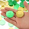 Boao 120 Pieces St. Patrick's Day Coins Shamrock Luck Coins Green and Gold Coins Irish Four Leaf Clover Coins for St. Patrick's Day Party Favor Supplies
