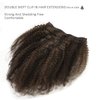 Lacer Hair 12Inch 4B 4C Curly Remy Human Hair Extensions Afro Kinky Curly Clips in Hair Extensions Two Tone P#1B/4 Color for Women Natural Black AC Human Hair 120g 7Pcs Per Pack