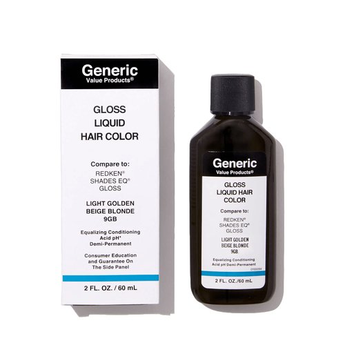 Generic Value Products 9GB Light Golden Beige Blonde Demi-Permanent Gloss Liquid Hair Color, Adds Gloss for Healthy Looking Hair, Refreshes Color, Tones for a Beautiful Finish, 2 Fl Oz