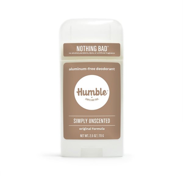 HUMBLE BRANDS Original Formula Aluminum-free Deodorant. Long Lasting Odor Control with Baking Soda, Simply Unscented, Pack of 1