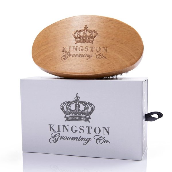 Kingston Grooming Co. Original Wave Brush for Men 360, Soft Boar Bristle Men’s Hair Brush- Perfect for Hair, Beards or Waves- Travel Box Included