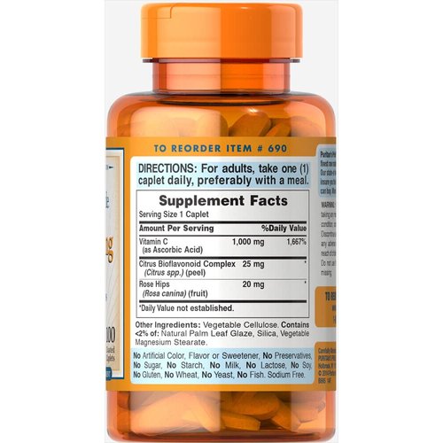 Puritan's Pride 1000 mg with Bioflavonoids & Rose HIPS Supports Immune System