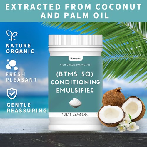16 oz BTMS 50 Conditioning Emulsifier for Making Leave-in Conditioner, Premium BTMS 50 Conditioning Emulsifier Granules, Higher Activity than BTMS 25, Suitable for Making Lotions, Shampoos and More
