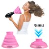 Collapsible Hair Dryer Diffuser,Silicone Dryer Hair Diffuser for Curly Hair- ​​​Lightweight Portable Travel ​Folding Design ​Fit Most Hair Dryers with Nozzle Diameter D-1.57Inch to 1.96 Inch (Pink)