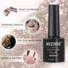 MIZHSE Reflective Gold Glitter Gel Nail Polish, Sparkly Shiny Gel Polish, Glossy Finish Nail Gel Soak Off Nail Art Salon Varnish Manicure for Beginners DIY at Home Popular Color