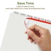 Avery EcoFriendly Recycled Dividers for 3 Ring Binders, 8-Tab, White Tabs, Index Maker Print and Apply Clear Label Strip, 5 Sets for 40 Binder Dividers Total (11581)