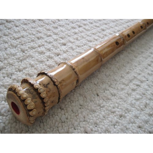 6 Hole Shakuhahci Dongxiao Bamboo Flute w. Root End Zen Instrument Good for C/D/F/G Key