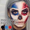 FREEORR 3 Colors Face Body Paint Stick, Eye Black Baseball Sticks Face Paint for Baseball/Football/Halloween Accessories Vampire/Joker/Clown Makeup Cream Face& Body Paint Easy to Blend-Blue/Black/Red