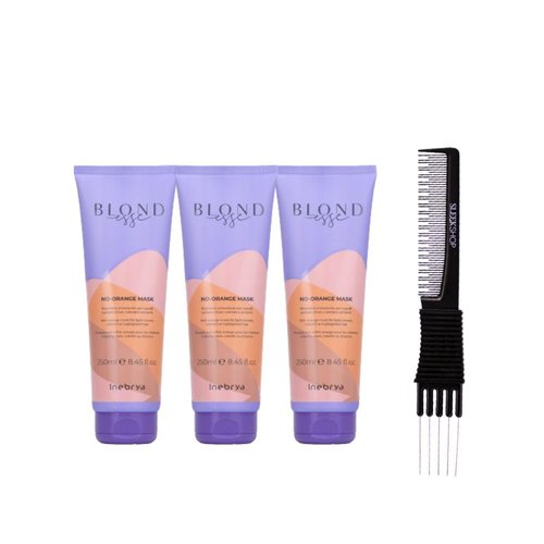 Inebrya Blondesse Blonde Miracle Shampoo (10.14 oz) with Teasing Comb Pack of 3