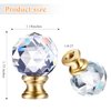 Mudder 2 Pieces Crystal Lamp Finial Lamp Cap Knob Lamp Screw Topper Clear Lamp Finial with Polished Chrome Base 1-3/4 Inches Diamond Knob for Lamp Shade Lamp Decorations (Gold Base)