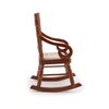 Dollhouse Miniature Rocking Chair 1:12 Scale Wooden Furniture Accessories Tiny Mini House Home Outdoor Cake Topper Decoration Model Living Room Scene Christmas Craft Displays (Brown, 1)