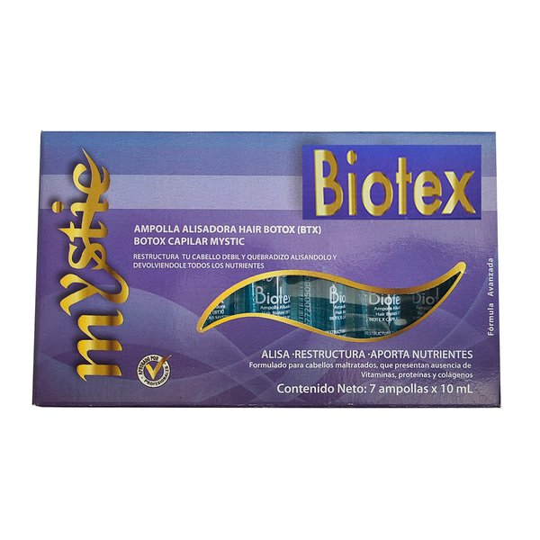 Mystic Biotex Ampoule Anti-Frizz, Restores and Repairs Damaged Hair - Provides Essential Nutrients and Vitamins - Hair Treatment Ampoules With Hyaluronic & Amino Acid (Pack 7)