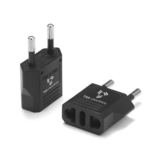 United States to Greece Travel Power Adapter to Connect North American Electrical Plugs to Greek Outlets for Cell Phones, Tablets, Laptops, eReaders, and More (2-Pack, Black)