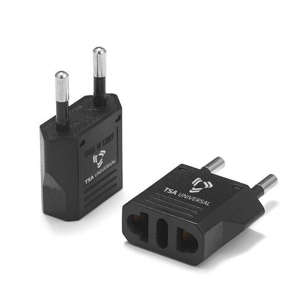 United States to Greece Travel Power Adapter to Connect North American Electrical Plugs to Greek Outlets for Cell Phones, Tablets, Laptops, eReaders, and More (2-Pack, Black)