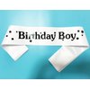 Generic Birthday Boy Sash White, Black Foil Letter Birthday Sash for Men Funny Birthday Party Favors for 10th 11th 13th 15th 16th 18th Bday Sash Gift Decorations (White Black)