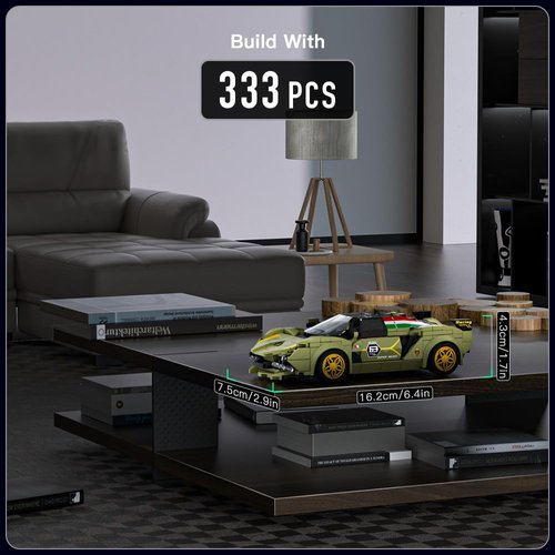 Mould King Speed Champion Sina Super Car Building Sets with Display Case,27003 Model Car Kits Sports Car Building Blocks, Cool Simulation Cockpit Race Car Building Kits for Adults Kids 8+(333 PCS)