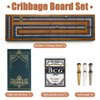 Wooden Cribbage Board Game Set, Travel Cribbage Board with Storage and Collapsible, with Magnetic Lock / 9 Metal Pegs/Full Deck of Cards, Family Board Games for Kids and Adults