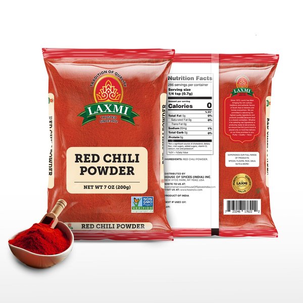 Laxmi Red Chilli Powder - 7oz (200g) | Nutrient-Rich Chilli Powder | Non-GMO certified | Guaranteed Quality and Taste