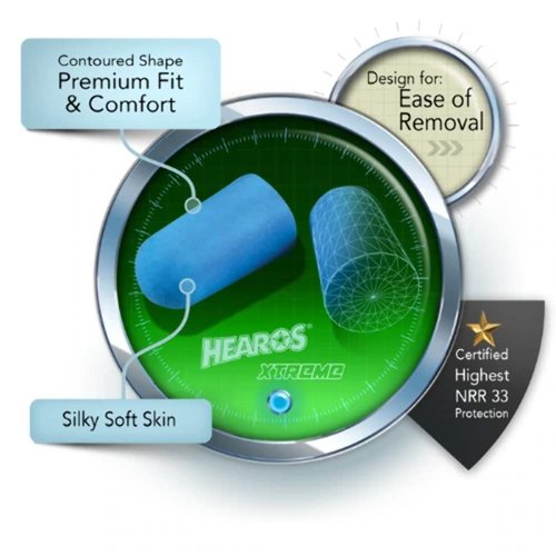 Hearos Xtreme Protection Series Ear Plugs Highest NRR,14 Pairs