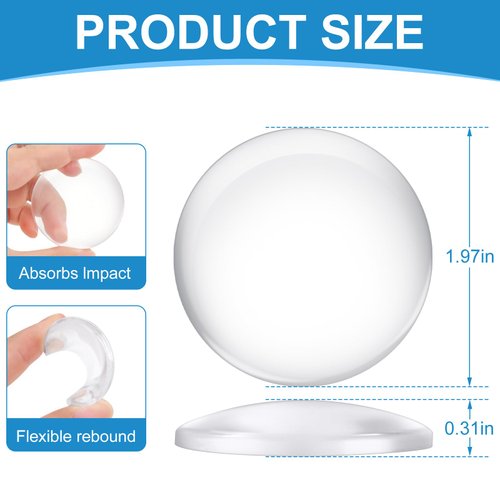 AytEflu 6 Pcs Door Stoppers Wall Protector,Wall Door Bumper with Strong Adhesive Backing，Reusable Door Handle Wall Protector