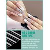 504 PCS No C Curve Clear Nail Tips for Acrylic Nails Professional, 3XL Extra Long, 12 Sizes Half Cover Straight Tapered Square French Fake Nail Tips for Nail Salons Home DIY
