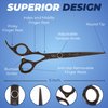 Bucchelli 7 Inch Left Handed Shears for Hair Cutting - Japanese 440A Inch Barber Scissors - Micro Bevel Edge with Adjustable Tension Knob - Hair Shears Black (Black Left 7")