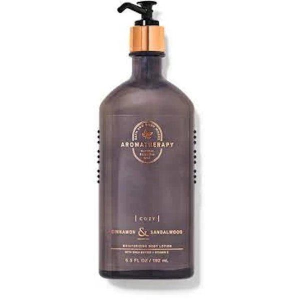 Bath and Body Works Aromatherapy Cinnamon & Sandalwood Body Lotion with Natural Essential Oils 6.5 Fluid Ounce (Cinnamon & Sandalwood)