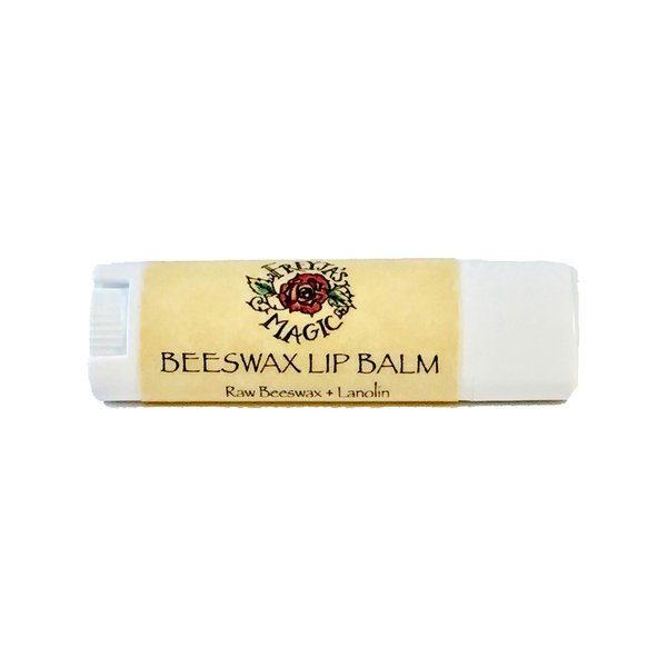Beeswax Lip Balm, Unscented, Raw Beeswax and Lanolin, Viking Lip Balm, Moisturize and Protect .15 oz