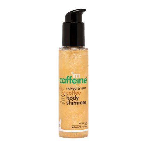 mCaffeine Coffee Body Shimmer for a Glam Ready Skin with Hyaluronic Acid | Soft Glitter & Oil-Free Hydration | Lightweight & Non-Greasy Body Shimmer for Long-lasting Shiny & Matt Finished Look