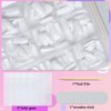 AddFavor 300pcs Coffin Press on Nails Medium Fake Nails Glossy White Nails Ballerina Square Nail Press on Acrylic False Nail for Women Girls