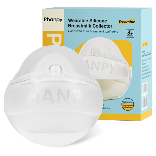 Phanpy Wearable Breast Milk Collector, Silicone Breast Shells Milk Collector, Wearable Milk Catcher for Breastfeeding, Breast Pads for Leaking Milk, Colostrum Collector Nursing Cup(3 oz, 1 pcs)