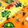 RoundFunny 86 Pcs Dragon Theme Birthday Party Favors Include 12 Felt Dragon Masks 12 Mini Dragon Figures 12 Flying Dragon Keychain and 50 Dragons Stickers for Birthday Gift